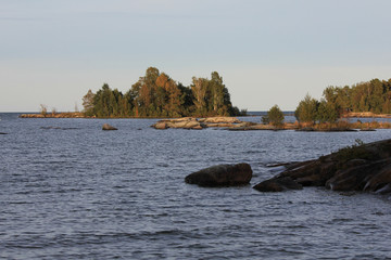 Scene on a late summer day at the shore of Lake Vanern, Sweden.