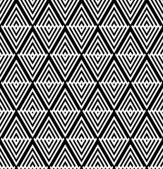 Seamless geometric diamonds pattern. Black-and-white texture.