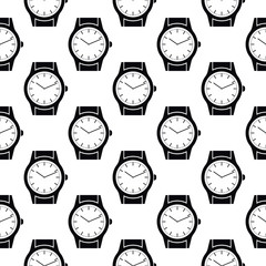 wrist watch on white background. seamless pattern with