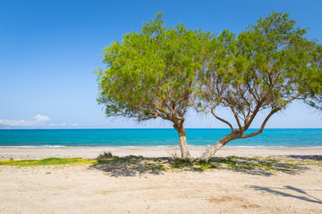 Fototapeta na wymiar Scenery of Maleme beach on Crete, Greece
