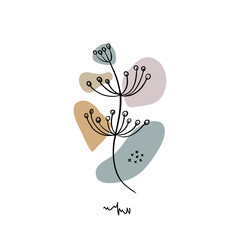 Hand drawn abstract floral background isolated on white. Vector