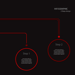 Simple infographic  background with 2 steps circles design