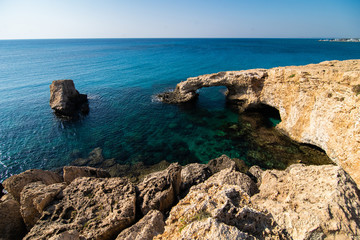 The bridge of love or love bridge is located in one of the most beautiful tourist attractions in Ayia Napa, Cyprus