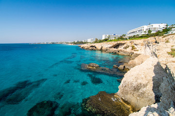 Beautiful natural rock arch of Ayia Napa on Cyprus island