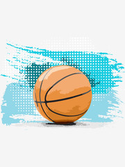 Hand drawn basketball grunge brushes sport vector illustration