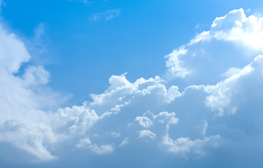 Naklejka na ściany i meble Beautiful clear blue sky background , Blue Sky with cloud background texture