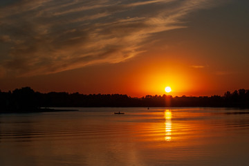 Sunset on the River Don in Russia in June