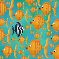 Swimming upstream fish