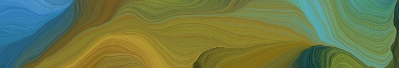 wide colored background banner with olive drab, steel blue and dark slate gray color. modern soft curvy waves background design