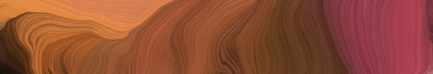 landscape banner with waves. modern curvy waves background design with brown, peru and moderate red color