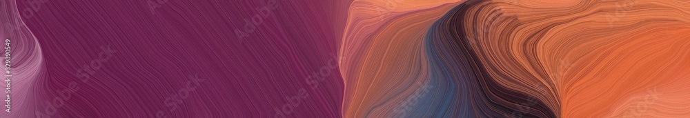 Fototapete landscape orientation graphic with waves. abstract waves design with old mauve, indian red and moder