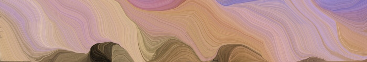 dynamic wide colored banner. curvy background illustration with rosy brown, very dark green and pastel brown color