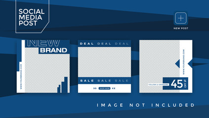 Set modern square editable banner template. Suitable for social media post and web,internet ads. Vector illustration with photo college.