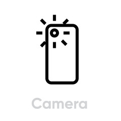 Camera phone icon. Editable line vector.