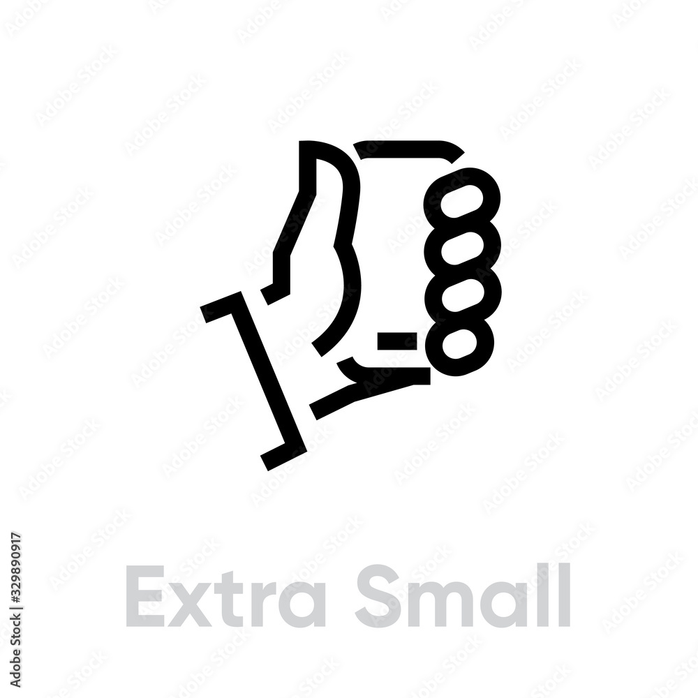 Wall mural tech specs extra small phone icon. editable line vector.