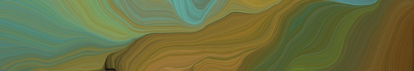 landscape orientation graphic with waves. abstract waves illustration with dark olive green, cadet blue and dim gray color