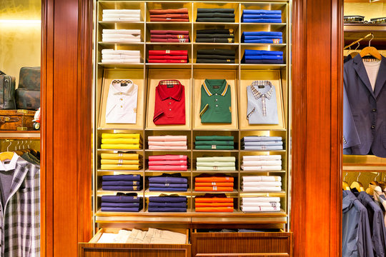 HONG KONG, CHINA - CIRCA JANUARY, 2019: interior shot of DAKS store in Elements shopping mall. DAKS is a British luxury fashion house, founded in 1894 by Simeon Simpson.