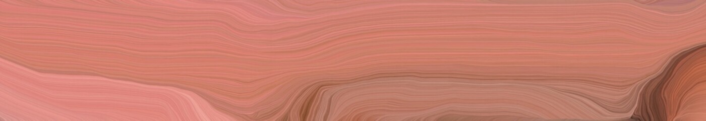 wide colored background banner with dark salmon, indian red and brown color. modern soft curvy waves background illustration