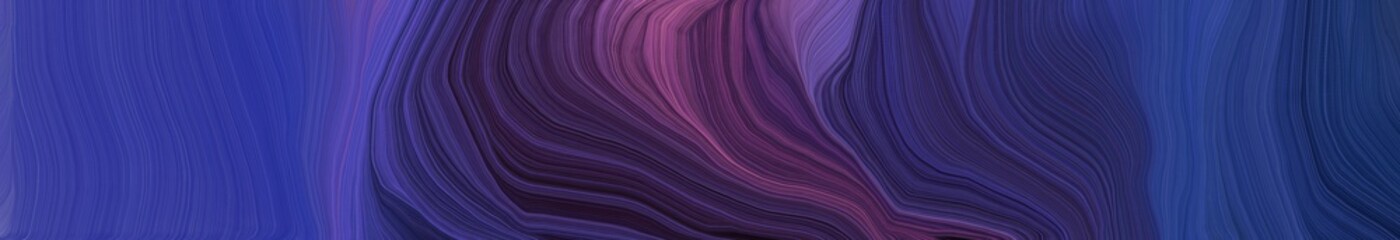 Fototapeta premium wide colored banner background with dark slate blue, very dark pink and very dark violet color. smooth swirl waves background illustration