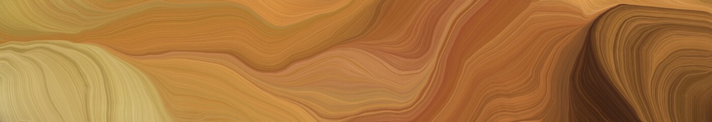 wide colored background banner with bronze, chocolate and dark khaki color. abstract waves illustration
