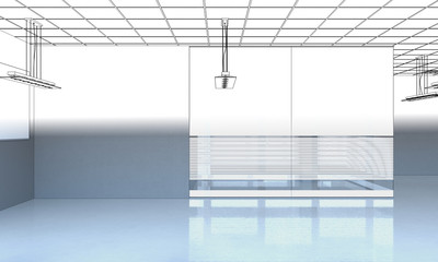 empty room, interior visualization, 3D illustration