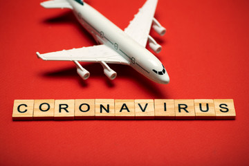 Coronavirus pandemic. Flight ban and closed borders for tourists and travelers with coronavirus...