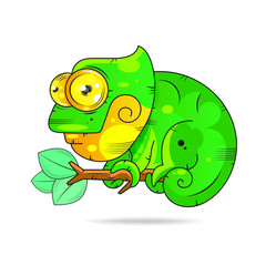 Chameleon Vector Illustration Suitable For Greeting Card, Poster Or T-shirt Printing.