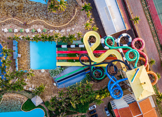 Drone View of vacations houses and apartments in a brazilian coast, Ceara. 