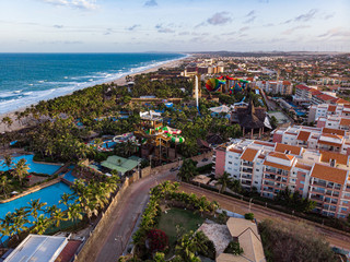 Drone View of vacations houses and apartments in a brazilian coast, Ceara. 
