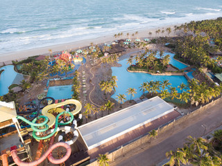 Drone View of vacations houses and apartments in a brazilian coast, Ceara. 