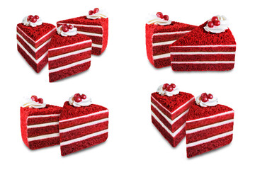 Obraz premium Red velvet cake with cream cheese filling