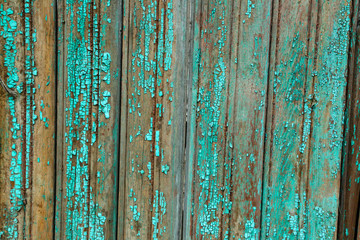 Old painted wooden fence. Background texture.