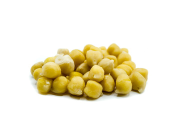 cooked chickpeas isolated isolated on white background, cut out