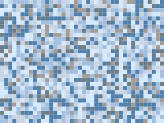Mosaic pattern of squares in blue and gray. Mosaic seamless pattern.