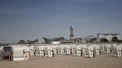 Bick auf die Skyline von Warnem&uuml;nde