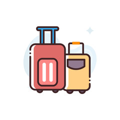 Luggage Vector Icon Filled Outline Style Illustration.