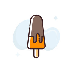 Ice Pop Vector Icon Filled Outline Style Illustration.