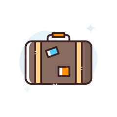 Luggage Vector Icon Filled Outline Style Illustration.