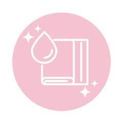 cleaning, folded towel water drop laundry domestic hygiene block color style icon