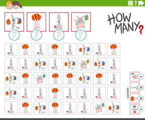 how many Easter bunnies characters counting game