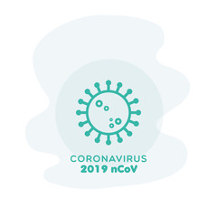 Coronavirus 2019 nCoV green icon. Concept of flu outbreak, public health risk, MERS- CoV, SARS-CoV. Vector illustration, flat design