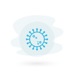 Coronavirus 2019 nCoV blue icon. Concept of flu outbreak, public health risk, MERS- CoV, SARS-CoV. Vector illustration, flat design