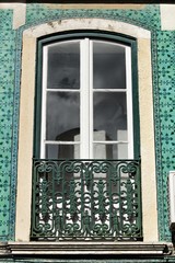 Old and colorful facade in Lisbon