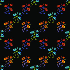 Obraz premium Seamless pattern of bouquets of flowers. EPS10 vector illustration.