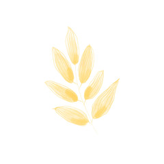 Tender sweet pastel yellow twig watercolor digital art. Print for cards, invitations, weddings, banners, posters, fabrics, wrapping paper, packages, web design.