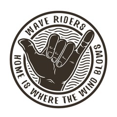 Hand that shows surfer hawaii gesture shaka © Casoalfonso