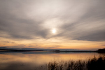 sunset over lake
