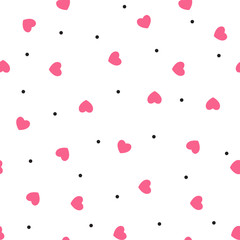 Abstract Seamless Pattern Background witj Love Heart Symbol. Vector Illustration