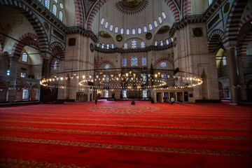 Obraz premium ISTANBUL - OCTOBER, 2019: Sultanahmet Mosque Blue Mosque in Istanbul, Turkey