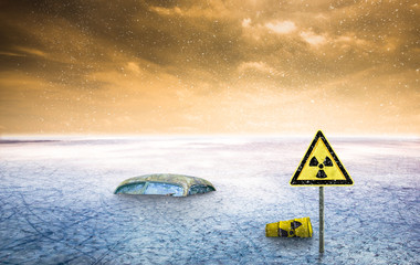 nuclear ice desert after nuclear accident with fallout